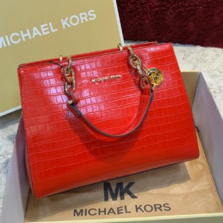 michael kors canta kirmizi crocodile