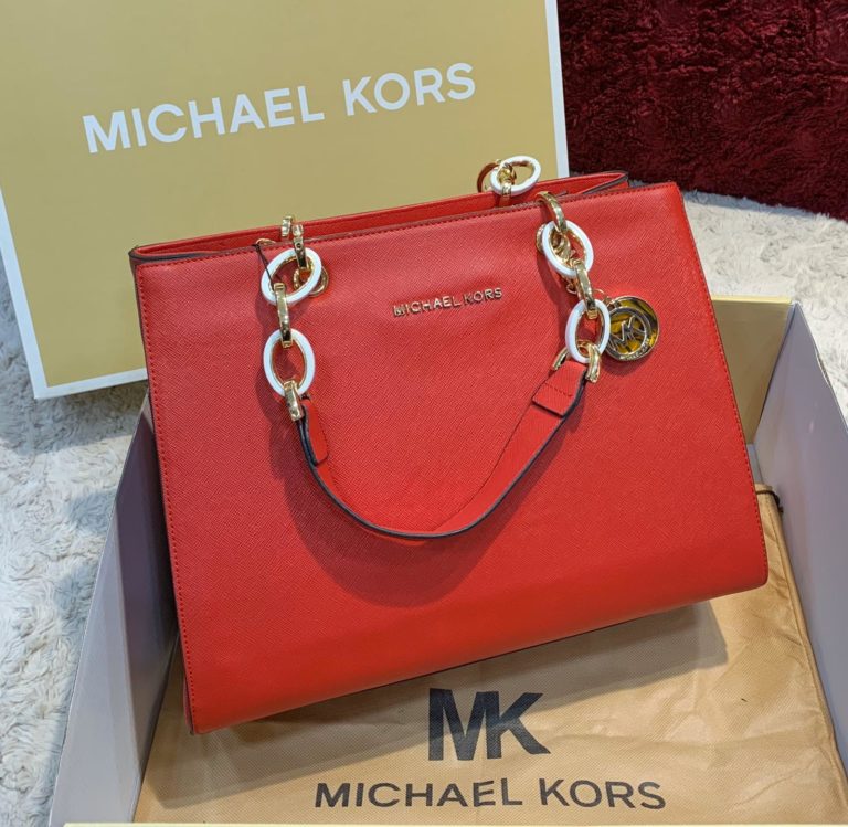 michael kors canta kirmizi duz