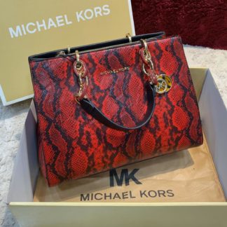 michael kors canta kirmizi yilan desen crocodile