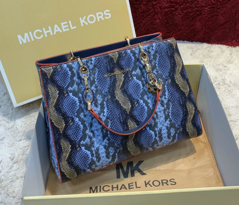 michael kors canta lacivert yilan desen crocodile