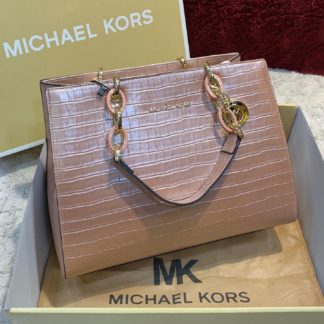 michael kors canta pembe sedefli crocodile