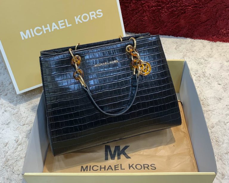 michael kors canta siyah crocodile