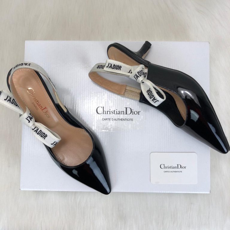 christian dior ayakkabi jadior slingback siyah rugan topuklu