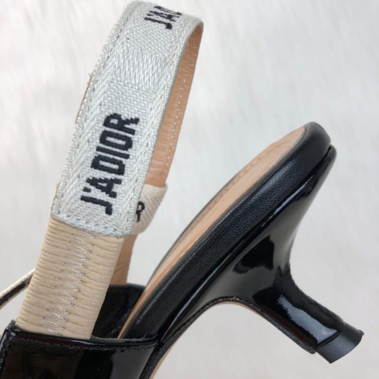 christian dior ayakkabi jadior slingback siyah rugan topuklu