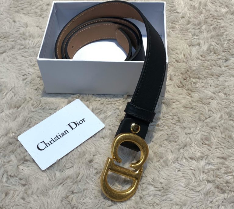 christian dior kemer siyah gold toka logo baski 3cm