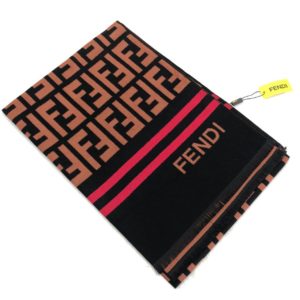 fendi atki kasmir ithal siyah turuncu 200x70