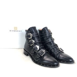 givenchy ayakkabi multi strap siyah suet deri bot