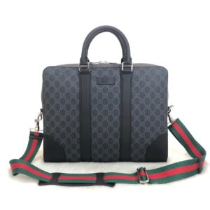 gucci canta supreme briefcase siyah gri desen laptop