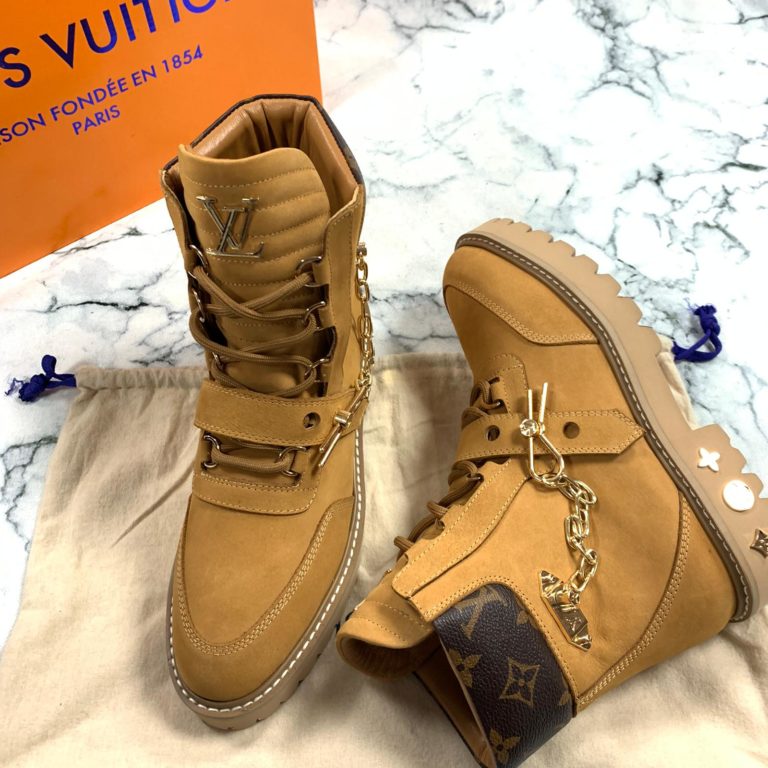 louis vuitton ayakkabi creeper ankle bot suet taba