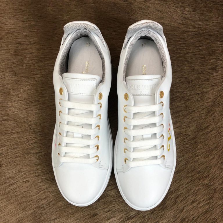 louis vuitton ayakkabi timeout sneaker beyaz deri taban 4cm