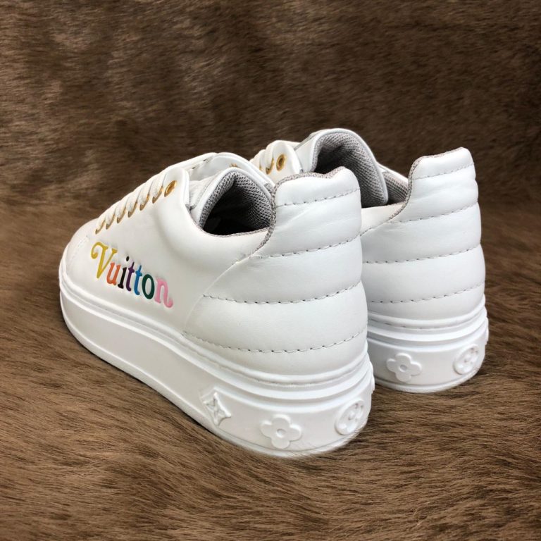 louis vuitton ayakkabi timeout sneaker beyaz deri taban 4cm