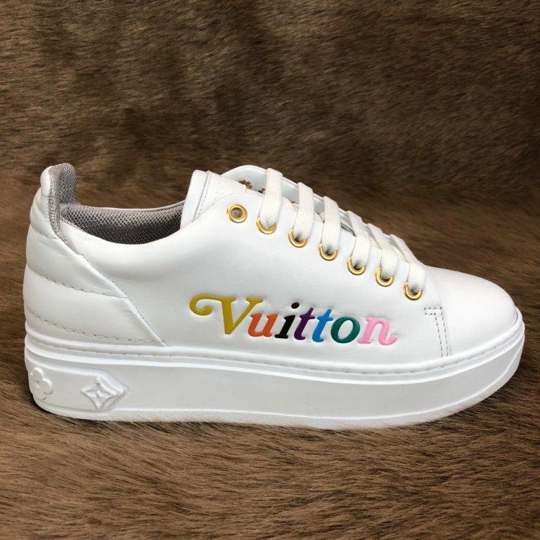louis vuitton ayakkabi timeout sneaker beyaz deri taban 4cm