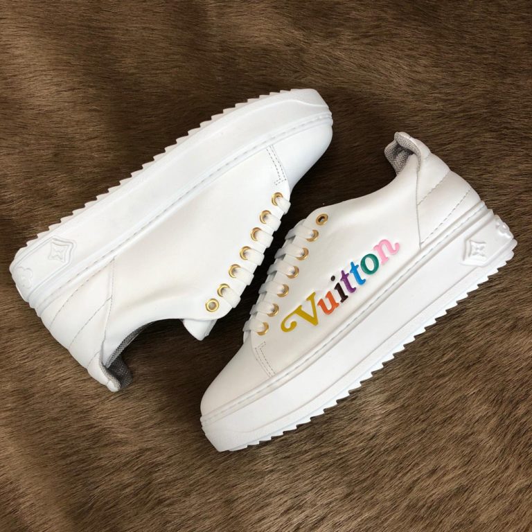 louis vuitton ayakkabi timeout sneaker beyaz deri taban 4cm