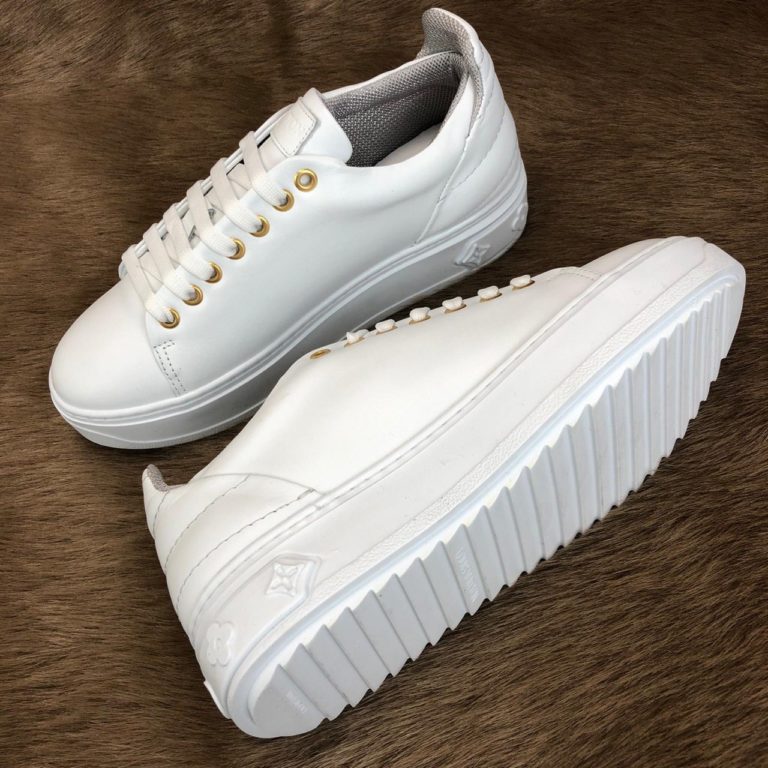 louis vuitton ayakkabi timeout sneaker beyaz deri taban 4cm