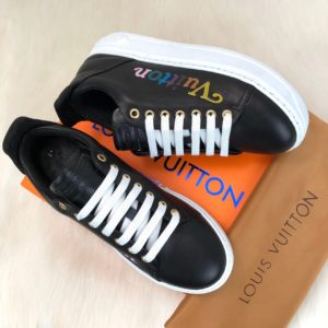 louis vuitton ayakkabi timeout sneaker siyah deri taban 4cm