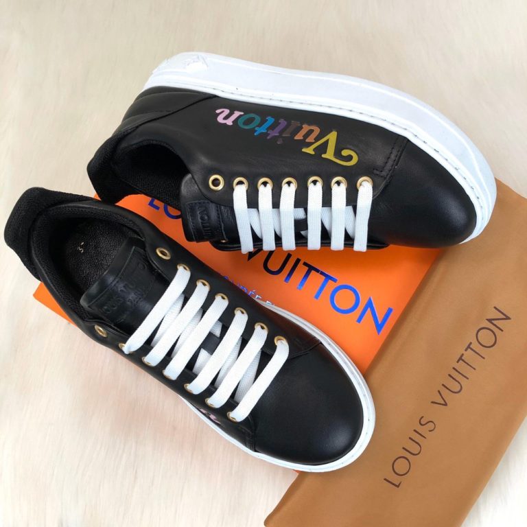 louis vuitton ayakkabi timeout sneaker siyah deri taban 4cm
