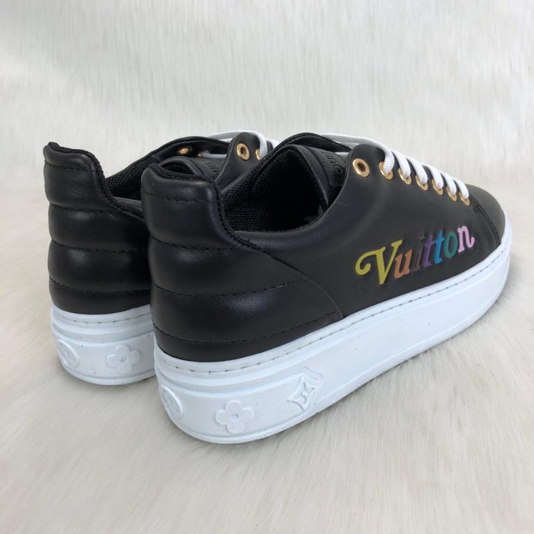 louis vuitton ayakkabi timeout sneaker siyah deri taban 4cm