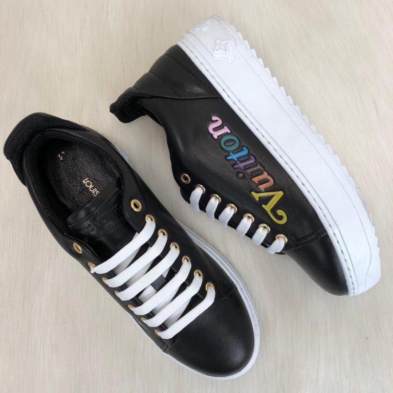 louis vuitton ayakkabi timeout sneaker siyah deri taban 4cm