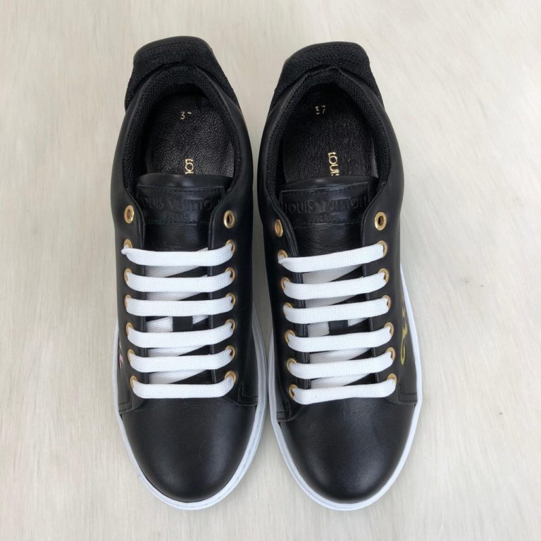 louis vuitton ayakkabi timeout sneaker siyah deri taban 4cm