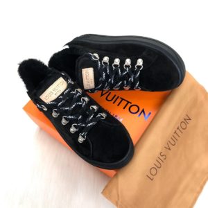 louis vuitton ayakkabi timeout sneaker siyah suet deri taban 4cm