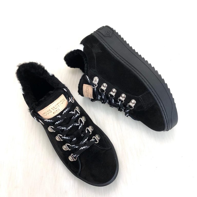 louis vuitton ayakkabi timeout sneaker siyah suet deri taban 4cm