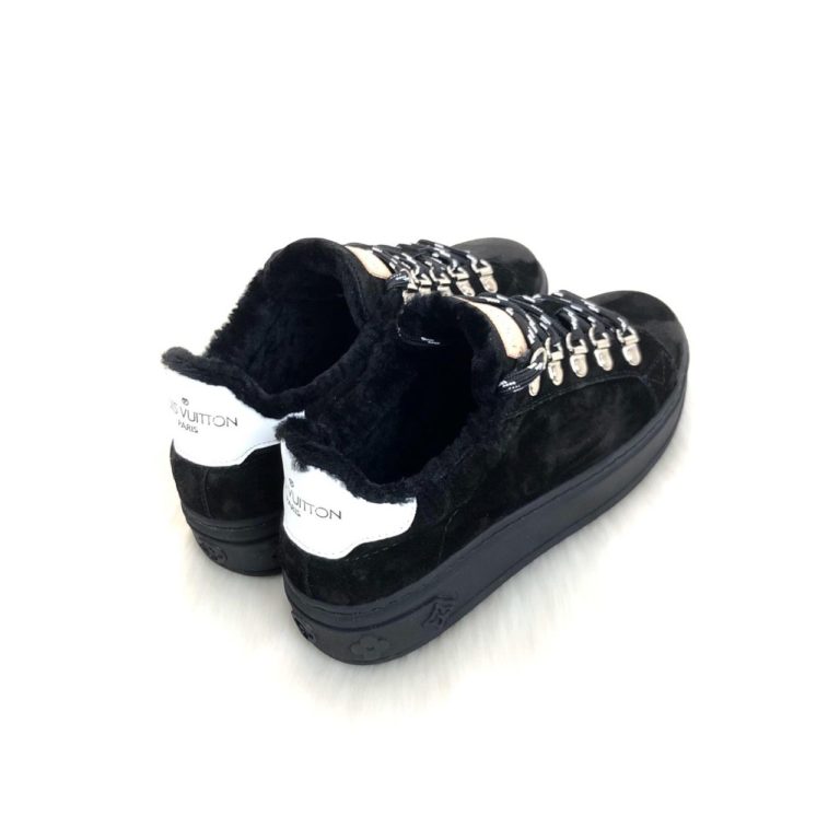 louis vuitton ayakkabi timeout sneaker siyah suet deri taban 4cm