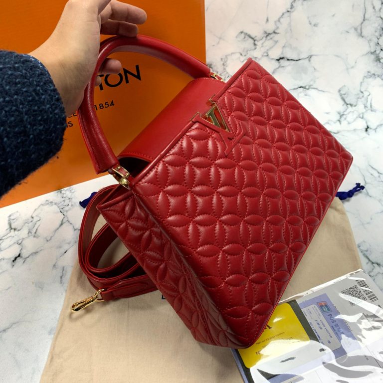 louis vuitton canta capucines PM kirmizi 32x21x11 ithal