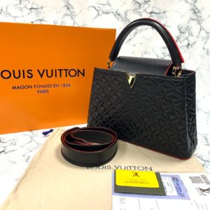 louis vuitton canta capucines PM siyah kirmizi 32x21x11 ithal