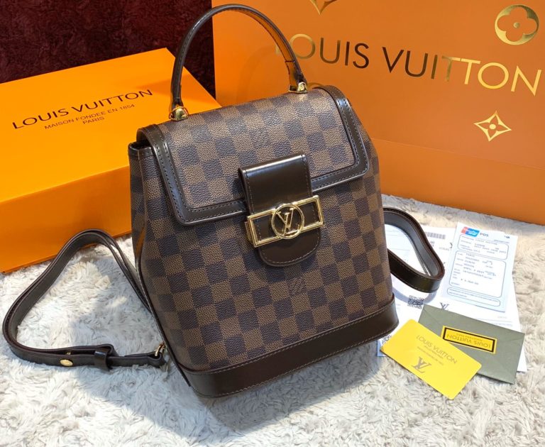 louis vuitton canta dauphine sirt damier kahve 25x22