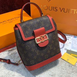 louis vuitton canta dauphine sirt monogram logo kirmizi 25x22