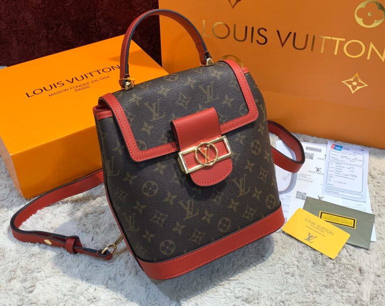 louis vuitton canta dauphine sirt monogram logo kirmizi 25x22