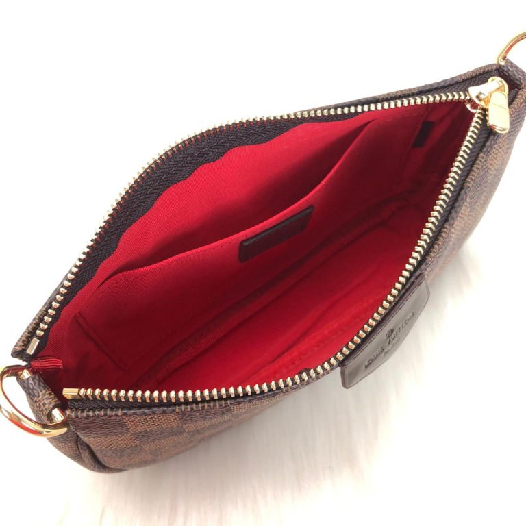 louis vuitton canta multi pochette kahve damier 24x13 ve18x9