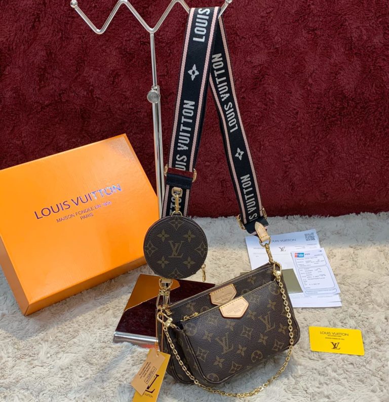 louis vuitton canta multi pochette pembe yazili askili