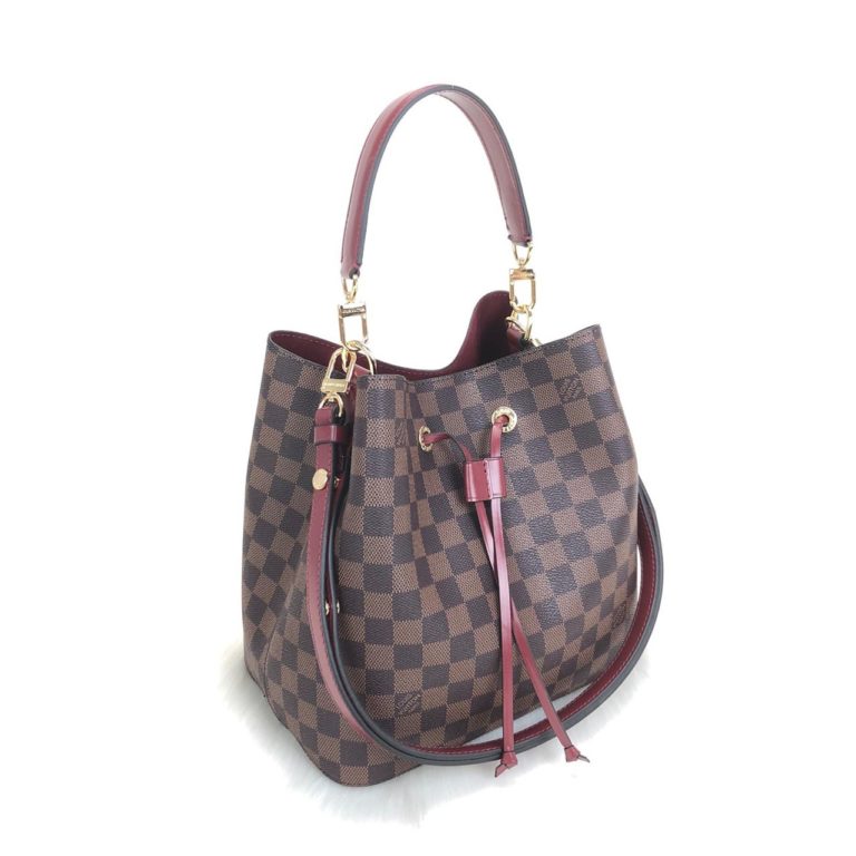 louis vuitton canta noenoe kahve bordo damier ithal 26x26cm