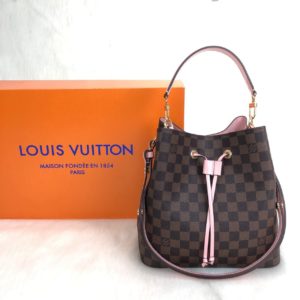 louis vuitton canta noenoe kahve pembe damier ithal 26x26cm