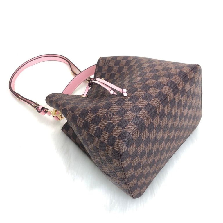 louis vuitton canta noenoe kahve pembe damier ithal 26x26cm