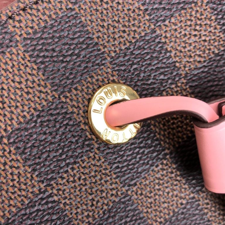 louis vuitton canta noenoe kahve pembe damier ithal 26x26cm