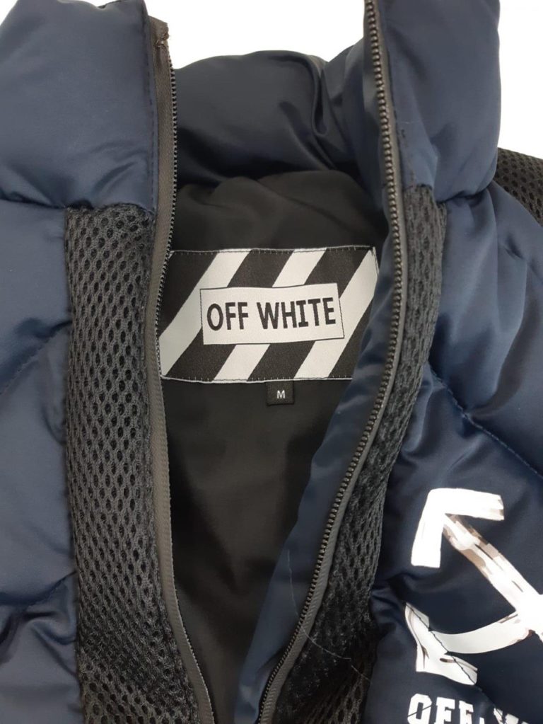 off white yelek gilet erkek lacivert microgel