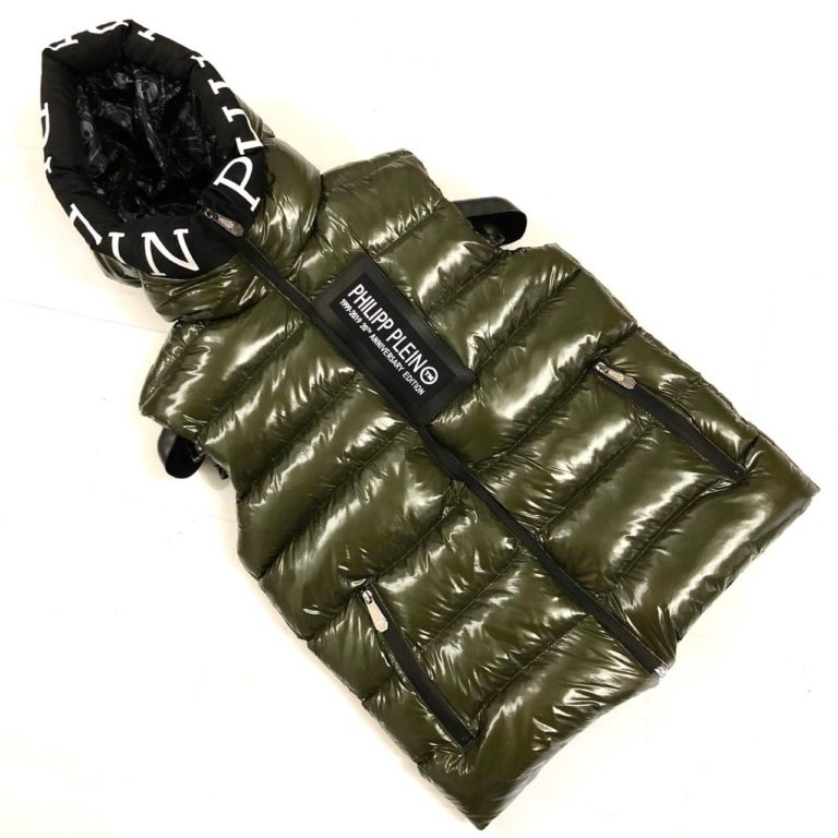 philipp plein yelek yesil erkek yelek microgel