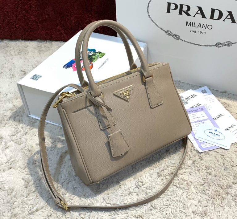 prada canta saffiano galleria bej 27x18