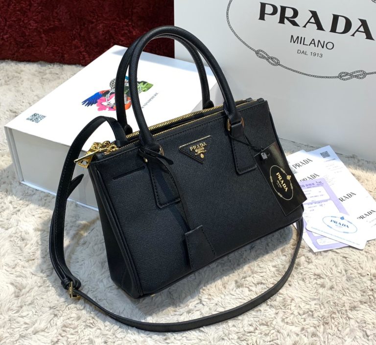 prada canta saffiano galleria siyah 27x18