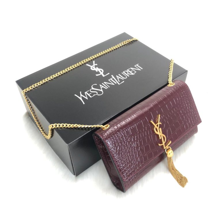 ysl saint laurent canta medium kate tassel bordo gold