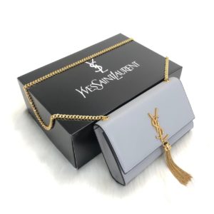 ysl saint laurent canta medium kate tassel chain gri gold