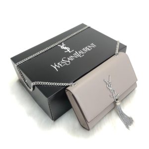 ysl saint laurent canta medium kate tassel chain vizon silver
