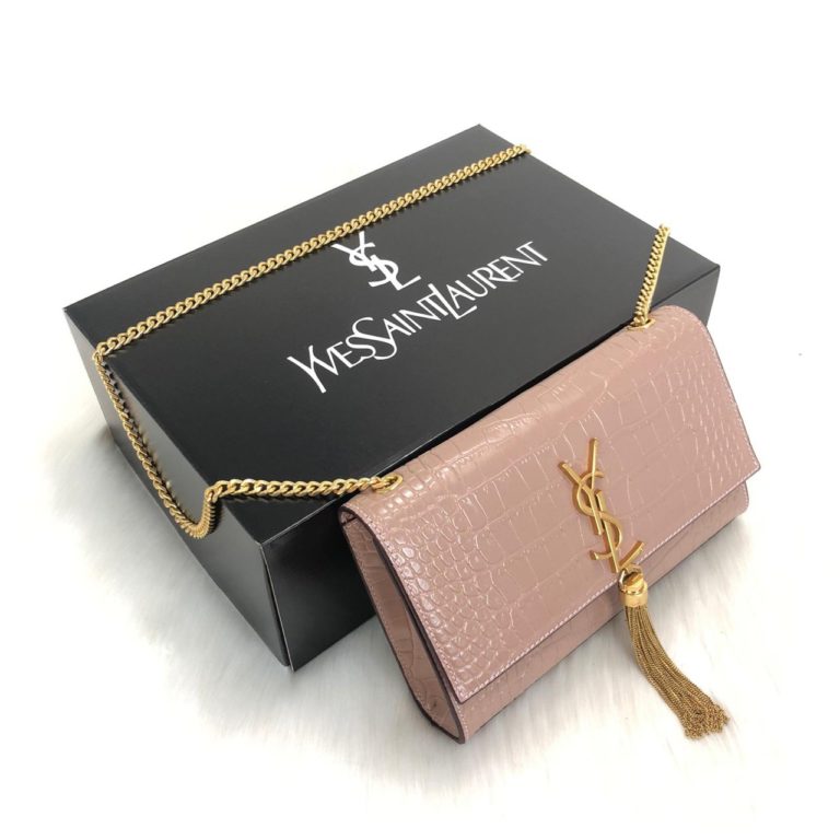 ysl saint laurent canta medium kate tassel pudra gold