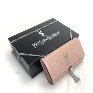 ysl saint laurent canta medium kate tassel pudra silver
