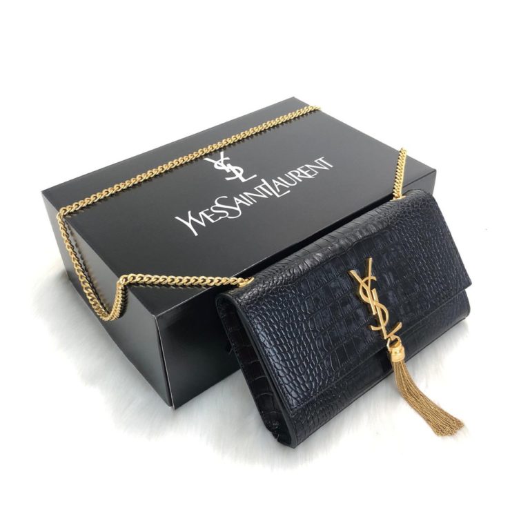 ysl saint laurent canta medium kate tassel siyah gold