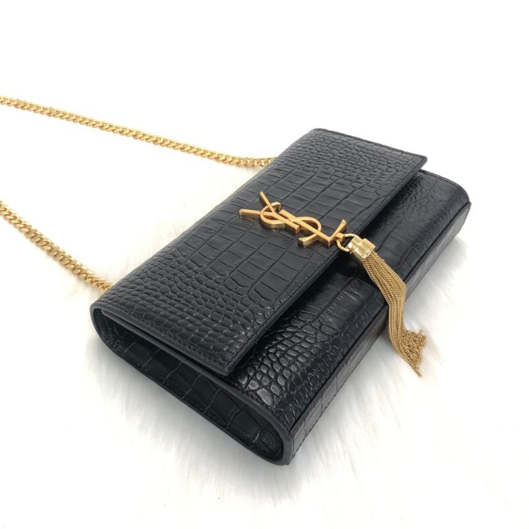 ysl saint laurent canta medium kate tassel siyah gold
