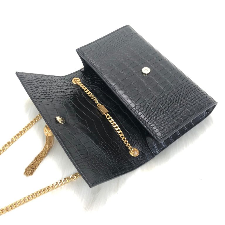 ysl saint laurent canta medium kate tassel siyah gold