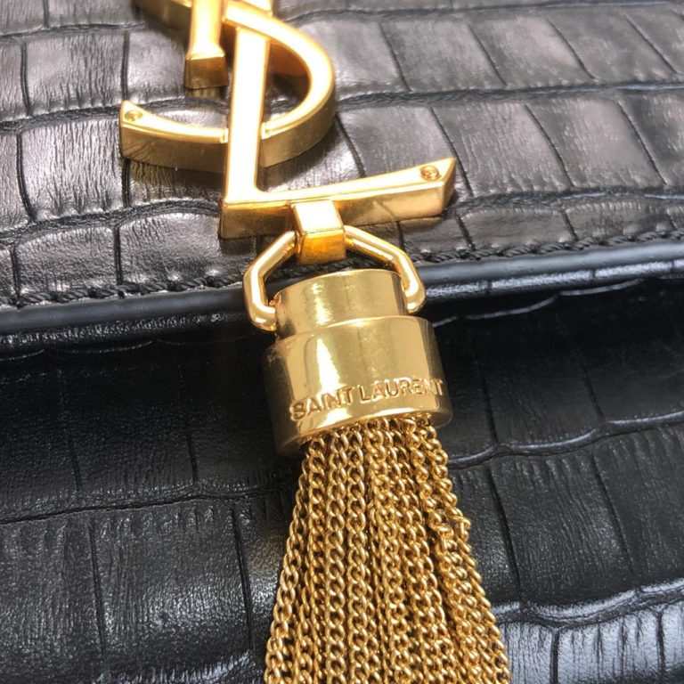 ysl saint laurent canta medium kate tassel siyah gold